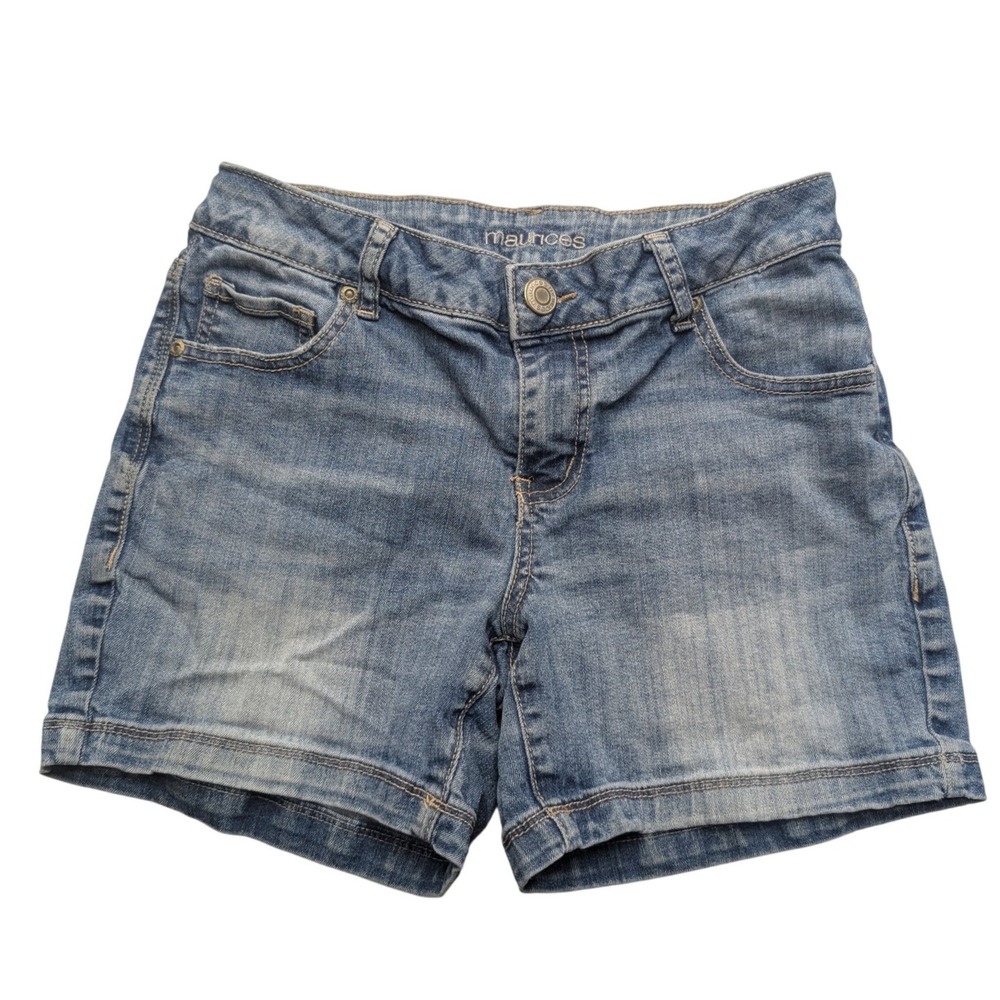 Maurices Denim Shorts Womens 2 Blue Medium Wash Stretch Mid Rise Casual